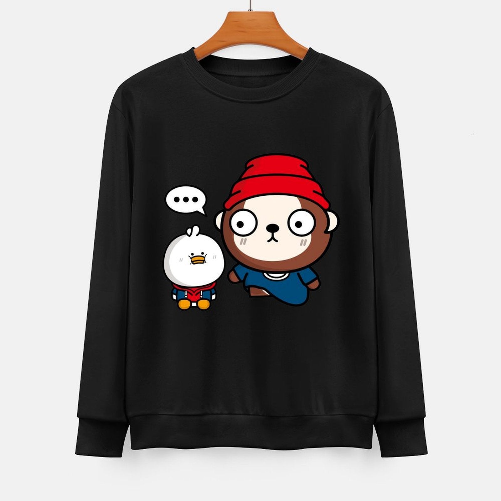 Front Patterned Long Sleeve TopHeavyweight Breathable